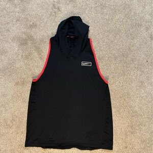 Nike Black and Red Sleeveless Hoodie